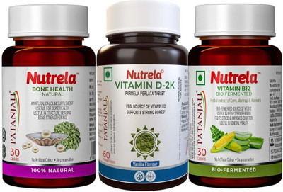 NUTRELA Combo B12+D2k+Bone Health Multivitamin Capsules(3 x 30 Capsules)