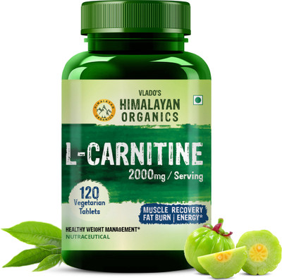 Vlado's Himalayan Organics L Carnitine 2000mg/Serve | Supports Muscle Recovery, Fat Burn & Energy(120 Tablets)