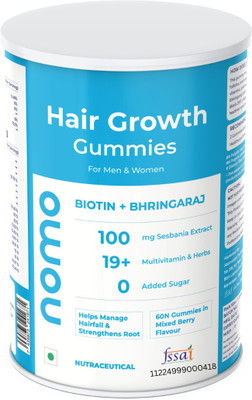 Nomo Biotin and Bhringraj Gummies for Hair Growth | DHT Blocker | 60N(60 No)