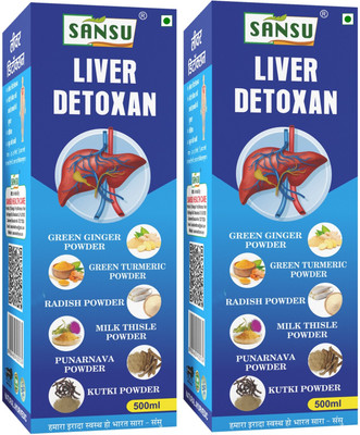 SANSU HEALTH CARE Liver Detoxan For Liver Care with Punarnava Makoy Kutki Pudina(2 x 500 ml)