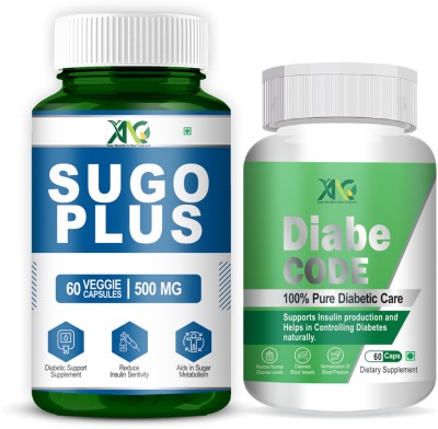 ANC Herbal Sugo Plus & DiabeCode With Karela & Chirayata for Diabetes Control(2 x 60 Capsules)