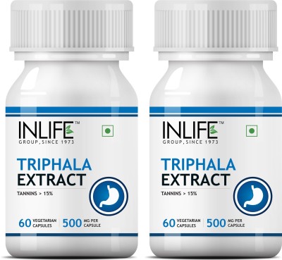 INLIFE Triphala Extract Digestion Support,500 mg-60 Vegetarian Capsules (2 Pack)(2 x 60)