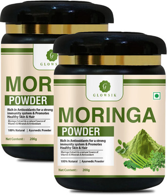 G GLOWSIK Pure Moringa Leaf Powder For Weight Loss |Ayurvedic Care for Healthy Skin & Hair(400 g)