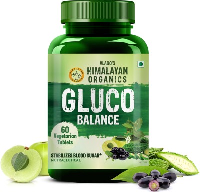 Vlado's Himalayan Organics Plant Based Gluco Balance Insulin Resistance, Diabetes Control | 60 Veg Tablets(60 Tablets)