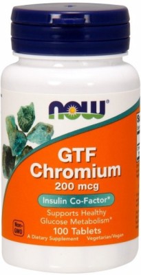 Now Foods GTF Chromium, 200 mcg(100 Tablets)