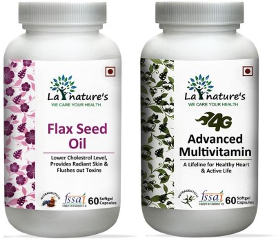 La Natures 4G Advanced Multivitamin + Flax Seed Oil Capsule(2 x 30 Capsules)