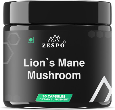 ZESPO Lion’s Mane Mushroom Capsules with Cordyceps for Focus, Brain Health & Immunity(90 Capsules)