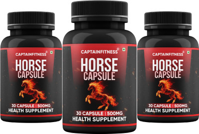 CaptainFitness Horse Capsule| Energy, Strength & Stamina-(291)(3 x 30 Capsules)