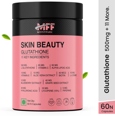 MyFitFuel Skin Beauty Glutathione +Lycopene, Biotin, VitaminE, Hyaluronic +12 more 60 Caps(60 No)