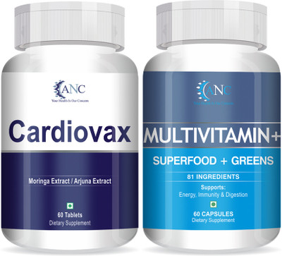 ANC Natural Cardiovax with Arjuna & Moringa for Heart & Multivitamin for Immunity,(2 x 60 Capsules)