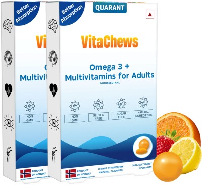 QUARANT VitaChews Adults Omega 3 + Multivitamin for Heart & Total Health(2 x 30 No)