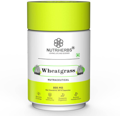 Nutriherbs Wheat Grass Capsule | Immunity Booster & Detox Supplement for Men & Women(60 Capsules)