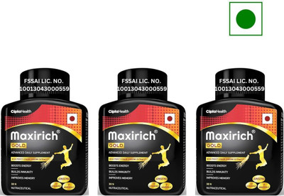 Cipla Maxirich Gold Multivitamin with high purity grade Ginseng Extract(3 x 30 Capsules)