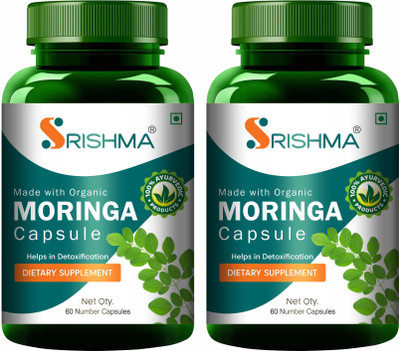Srishma Organic Moringa Capsules - Immunity & Metabolism Booster(2 x 60 Capsules)