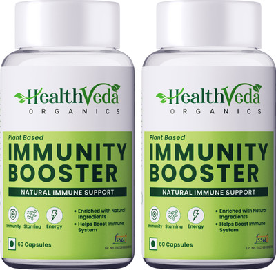 Health Veda Organics Natural Immunity Booster For Improving Strength Energy & Stamina For Men & Women(2 x 60 Capsules)