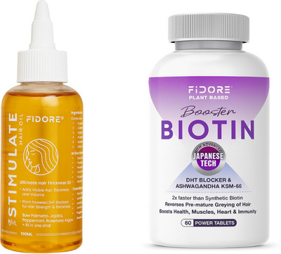 FIDORE natural DHT blocker oil + biotin power tablets(1 Items in the set)