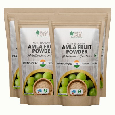 Bliss of Earth USDA Organic Amla Powder For Drink Eat Immunity Building, Vitamin C (4x453GM)(4 x 453 g)