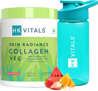 HEALTHKART HK Vitals Skin Radiance Veg Collagen Supplement, Mixed Fruit & Sipper(2 x 100 g)