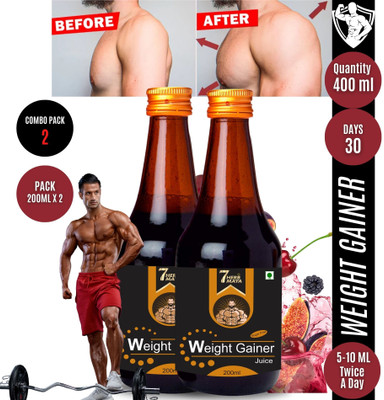 7Herbmaya Gaining Juice ayurvedic ultimate weight gainer Juice unisex improves muscles(2 x 200 ml)