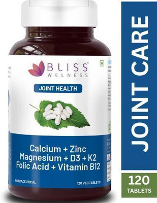 Bliss Welness Bone Strengthening Joint Relief Calcium Magnesium Zinc Vitamin D3 K2 Supplement(120 Tablets)