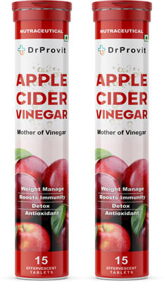 Dr.Provit Apple Cider Vinegar for Weight Loss Tablet Acv Tablet with Mother Effervescent(2 x 15 Tablets)