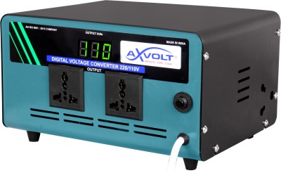 AXVOLT Elite 600 Watt digital 220v to 110v stepdown transformer converter for US product used in India(Green & Black)