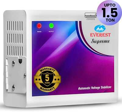 EVEREST 4 KVA Supreme Attractive Design Used For 1.5 Ton AC(Input : 160 V to 270 V) Voltage Stabilizer(White)