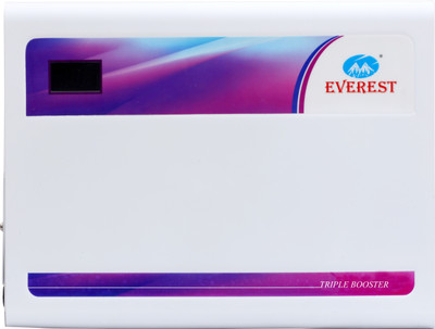 EVEREST 4 KVA Triple Booster Input Power (110V to 270V) Used Upto 1.5 Ton AC Working Range (90V-290V) Voltage Stabilizer(White)