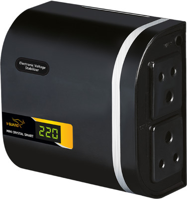 V-Guard Mini Crystal Smart TV Voltage Stabilizer for 82 cm (32) TV+Set topbox (Working Range: 90-290V; 1.3 A)(Black)