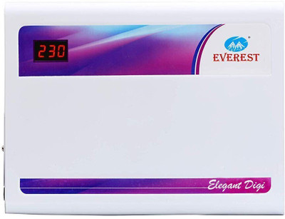 EVEREST 4 KVA Elegant Digital Model Voltage Stabilizer Used Upto 1.5 Ton AC Power Input (160 V to 270 V) Working Range (150V to 270V) White(White)