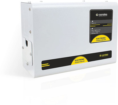 Candes Crystal 5KVA (150V to 280V) Voltage Stabilizer Best for AC, Split or Windows AC (Including 1.8 Ton, 2 Ton, 2.2 Ton & 2.5 Ton) (Grey)