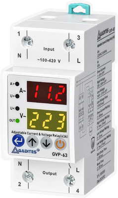 GADITES Voltage Guard 1Phase 220V, 63A Over/Under Voltage Protection/SURGE voltage Guard(White)