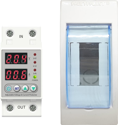 amiciSmart Automatic Over/Under Voltage (Adjustable Setting) Protection with Auto Re-Connect LED Display Over/Under Voltage Protection(White)