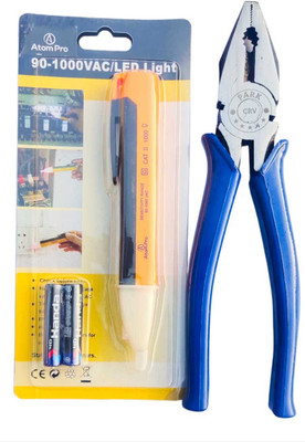 Gadariya King Voltage Tester 90~1000V AC Electric Voltage and 8inch CRV Plier Analog Voltage Tester