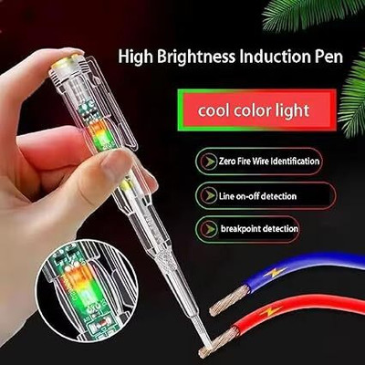 Vortipu 1 Pcs Multi-function LED Test Pen with Screwdriver for Electric Power Testing Digital Voltage Tester