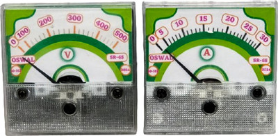 Ambika Sales OSWAL Square Round 65MM 2.5 INCH AMP & Voltmeter(Analog)