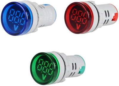 VENDOZ Voltage Meter LED Display Digital Volt Indicator Combo, (1 Set of RGB) Voltmeter(Digital)