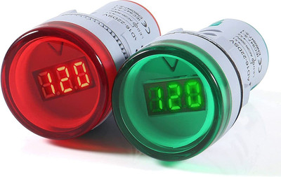 DECENT AIR SYSTEM AD16-22DSV 2pcs LED Voltage Meter Indicator AC 60-500V LED Voltmeter(Digital)