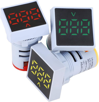 DECENT AIR SYSTEM RGY 22mm AC60-500V Digital Mini LED Display Square Panel Voltage Tester Meter Voltmeter(Digital)