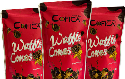 COFICA Coffee Flavor Waffle Cones – A Choco & Coffee Lover’s Dream Waffles(3 x 150 g)