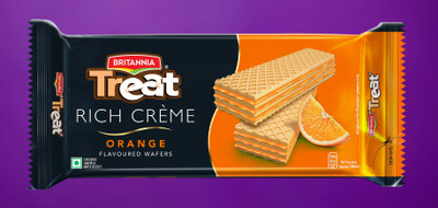 BRITANNIA Treat Rich Creme Orange Wafers(50 g)