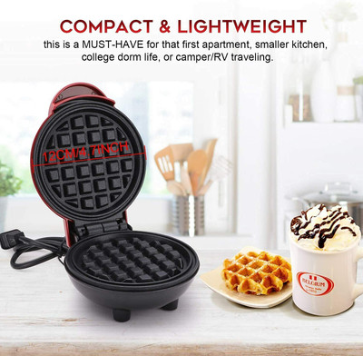 FIVANIO Mini Waffle Maker SS Non-Stick Electric Iron Machine Waffles, Pan Cakes M04 Waffle Maker
