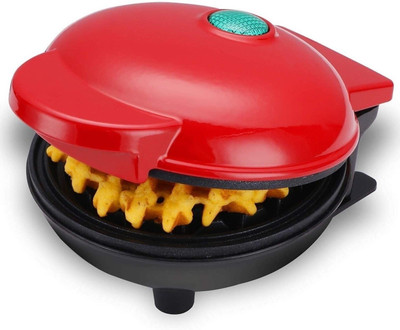 FIVANIO Mini Waffle Maker 4 Inch- 350 Watts: Non-Stick Electric Iron Machine Red Waffle Maker