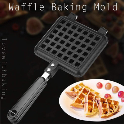 RBGIIT Home Gas Stove Waffle Maker Die Cast Aluminium Non Stick Pan, Quick & Easy Waffle Maker