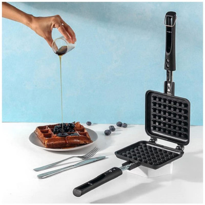 HM EVOTEK Quick & Crispy Gas Stove Waffle Maker | Die Cast Aluminium Non Stick Pan Waffle Maker