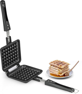Masox Store Gas Stove Waffle Maker | Non Stick Die Cast Aluminium Pan for Crispy Waffles Waffle(Black)