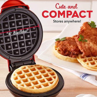 Fitaza Mini Waffle Maker SS Non-Stick Electric Iron Machine Waffles, Pan Cakes M08 Waffle Maker