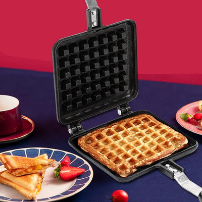 HM EVOTEK Non Stick Gas Stove Waffle Maker Die Cast Aluminium Pan, Perfect Crispy Waffles Waffle Maker