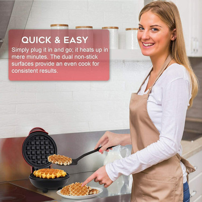 FIVANIO Mini Waffle Maker SS Non-Stick Electric Iron Machine Waffles, Pan Cakes M05 Waffle Maker