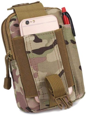 KRAPTICK Multi-Purpose Water Resistant Poly Tool Holder EDC Pouch Camo Bag Military Nylon Utility Tactical Waist Pack Camping Hiking Pouch (Khaki) Waist Bag, Waist Pouch(Khaki)